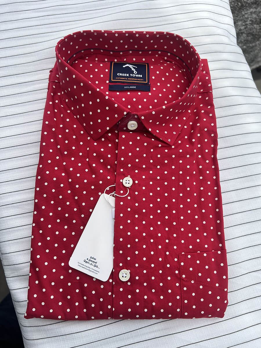 Red base white dots