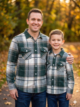 Bottle Green White Flannel checks - Dad Combo