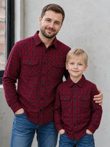 Red Small Flannel checks - Dad Combo