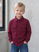 Red Small Flannel checks - Son Combo
