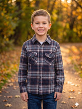 Maroon Blue White Flannel checks - Son Combo