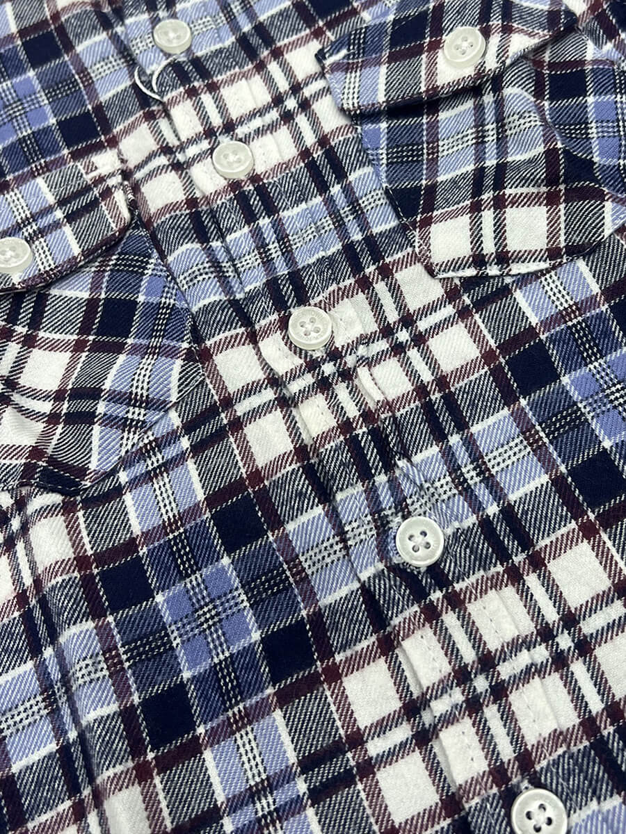 Navy Magenta Flannel checks Dad & Son Combo