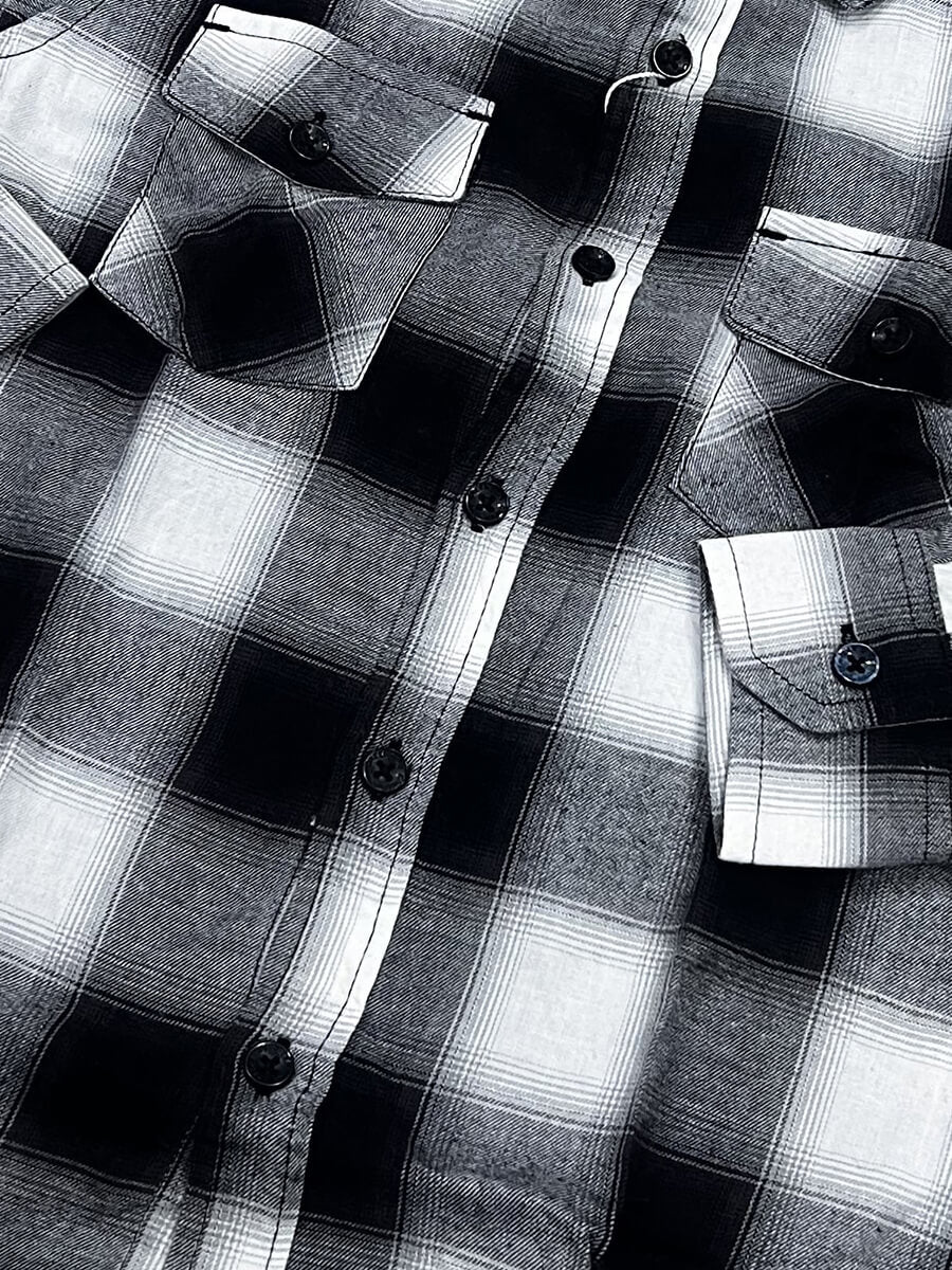 Black & White Big Flannel checks Dad & Son Combo