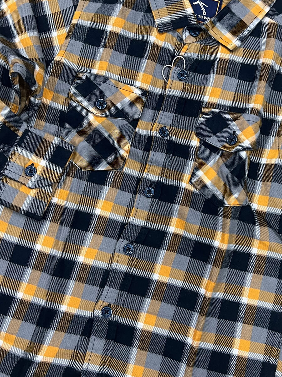 Yellow Black Flannel checks Dad & Son Combo