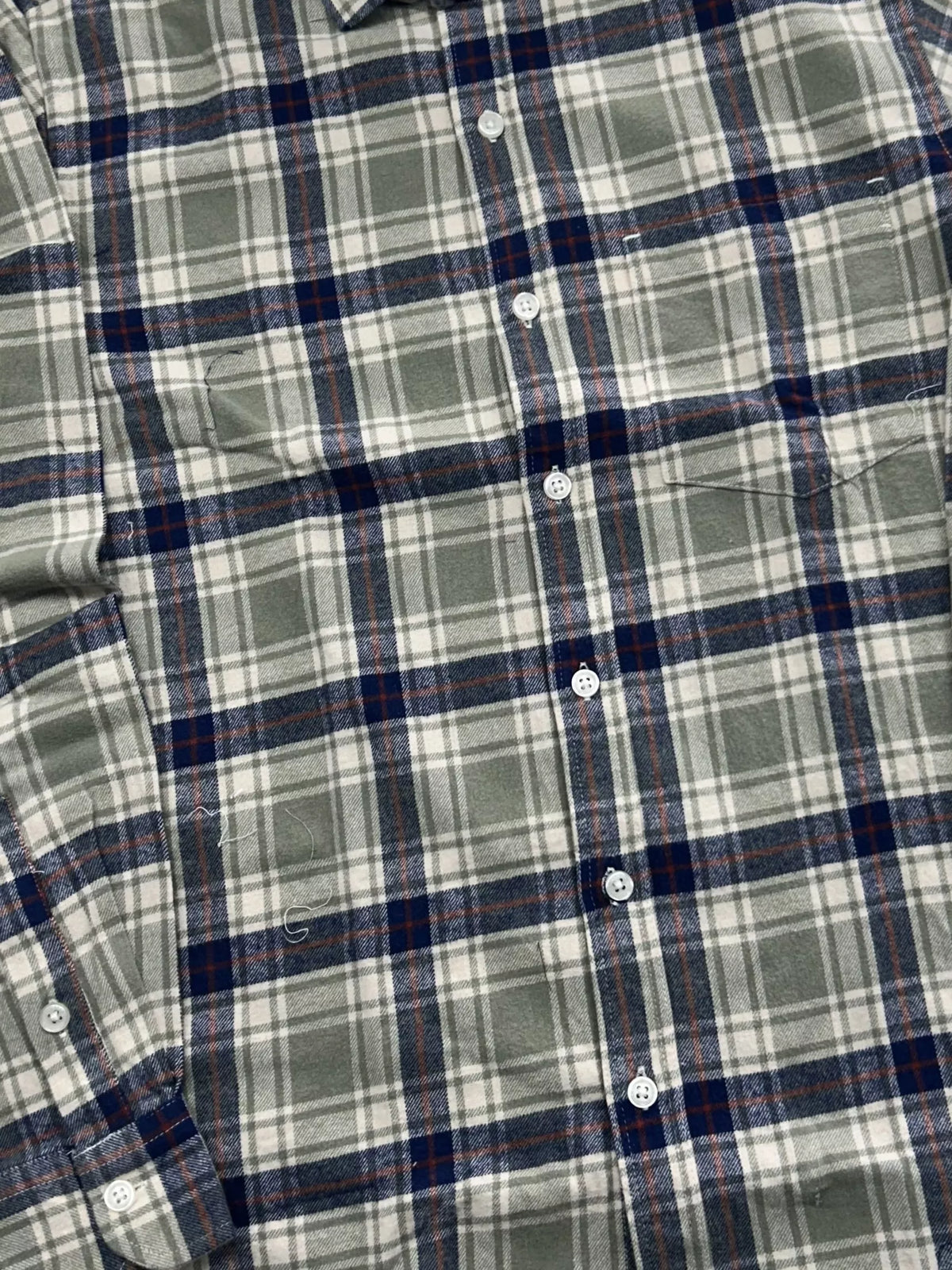 Sage Green & Bold Blue Checked Shirt Dad & Son Combo