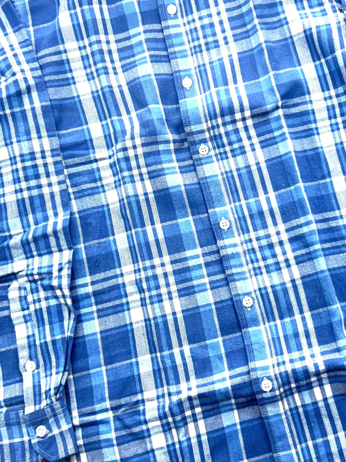 Blue and White Plaid Brushed Shirt Dad & Son Combo
