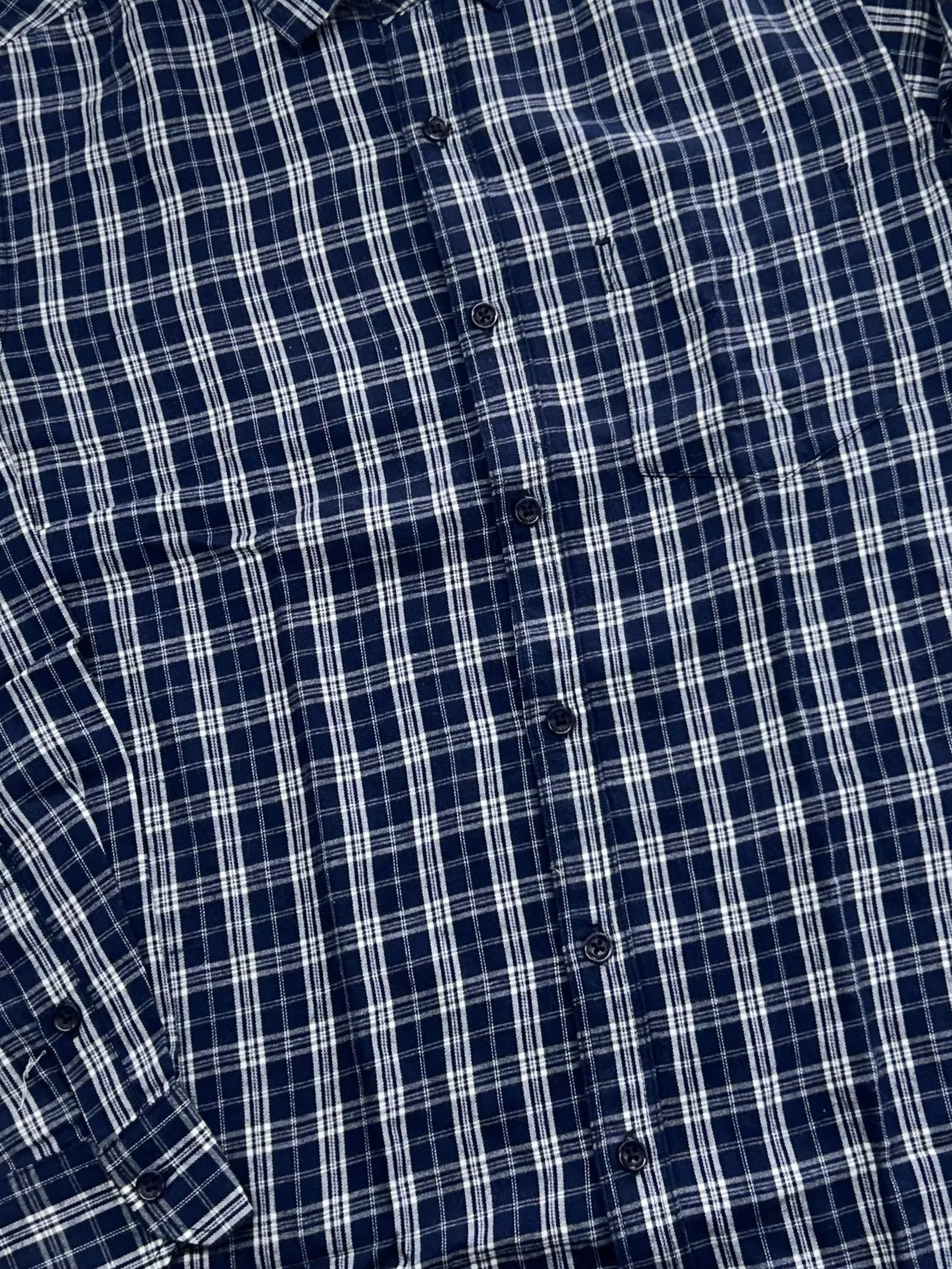 Dark Navy & White Small Checks Shirt Dad & Son Combo