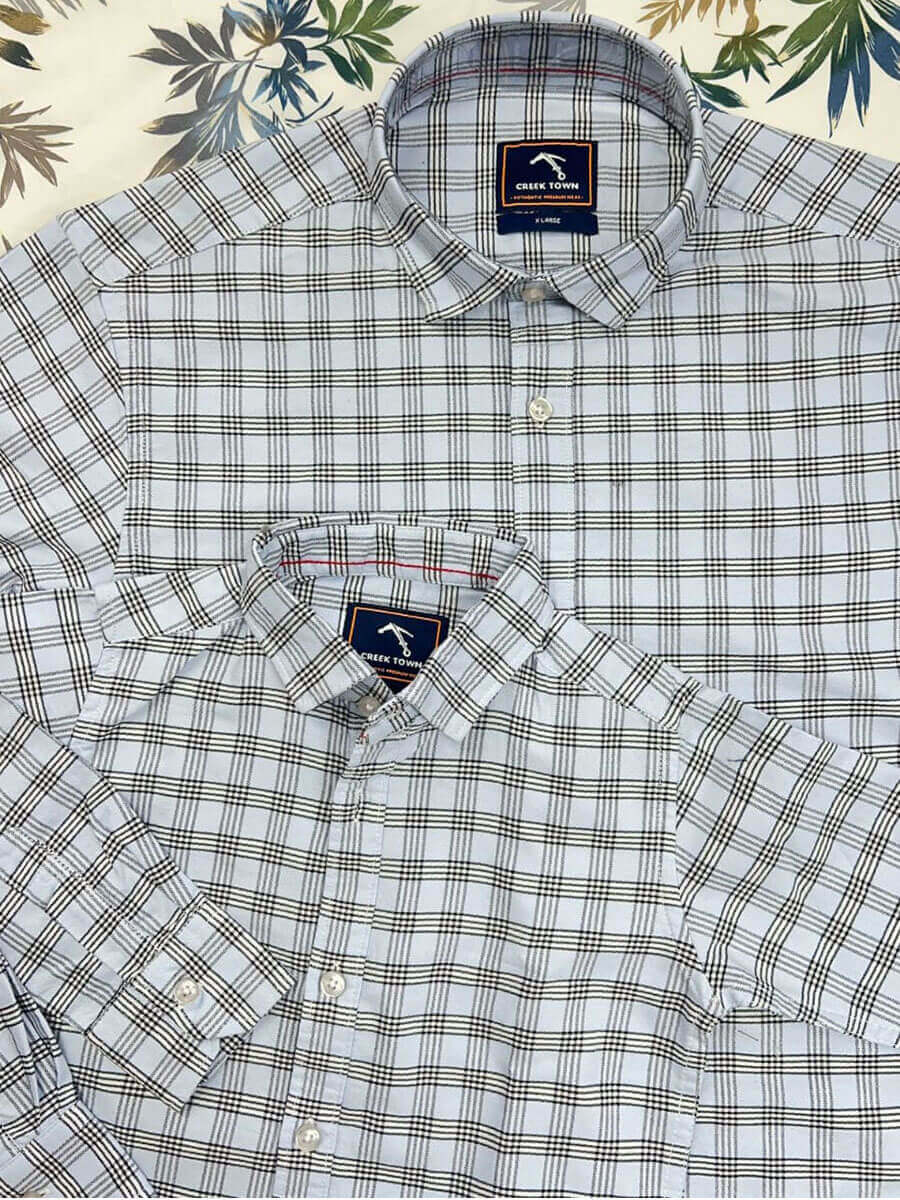Grey Checked Shirt - Dad Combo