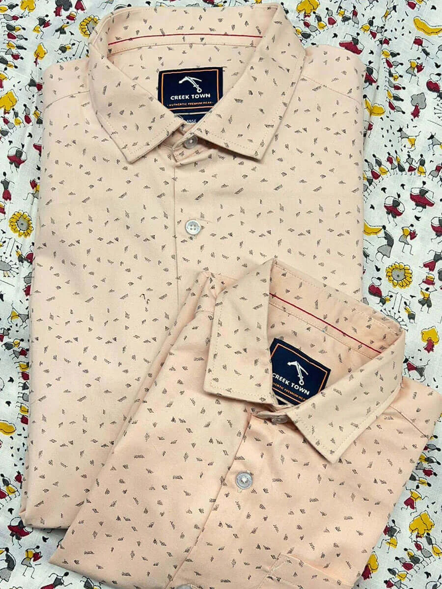 Peach Color Dad & Son Shirts
