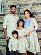 Light Yellow Cream Linen Print Dad