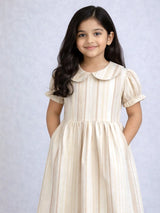 Half White Stripe Design Family Combo Daughter