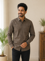 Dark brown Tribal Inspired Print - Dad Shirt