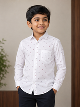 Oxford White micro print - Son Shirt