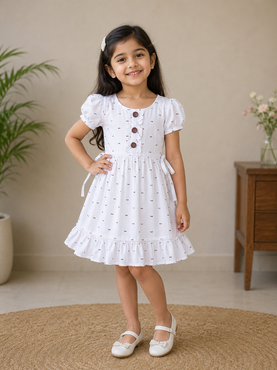Oxford White micro print - Daughter Frock