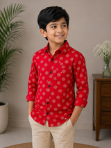 Dark Red Art Print - Son Shirt