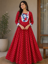 Dark Red Art Print - Mom Kurthi