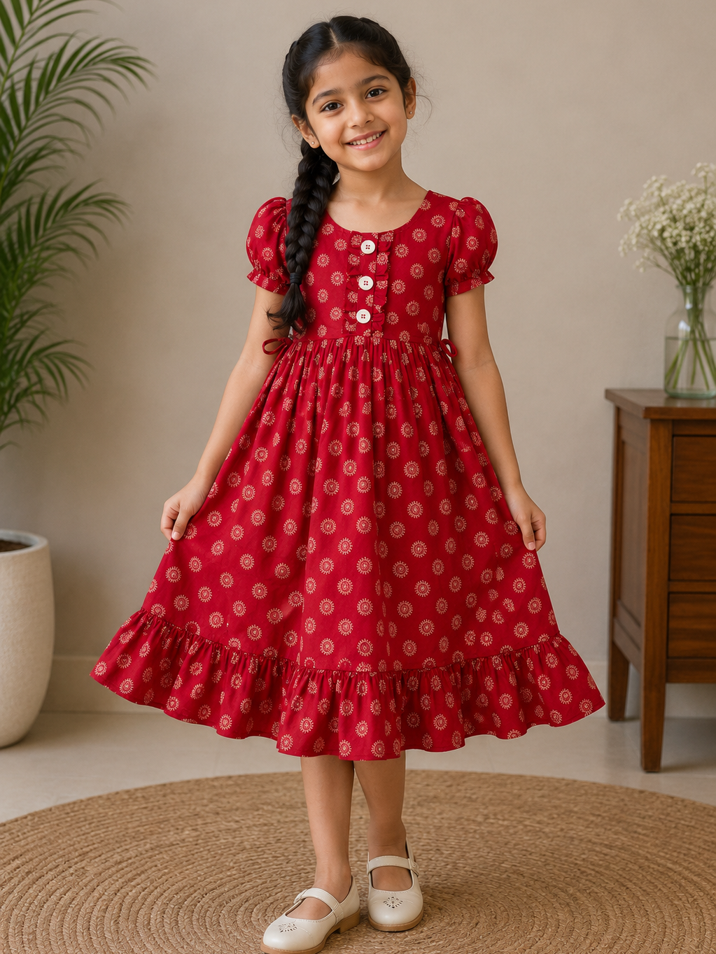 Dark Red Art Print - Daughter Frock