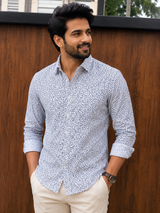 White mini floral print - Dad Shirt