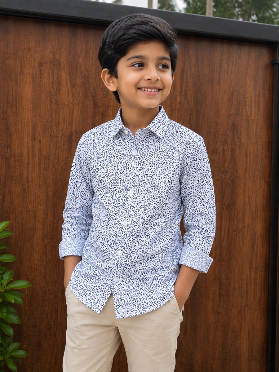 White mini floral print - Son Shirt