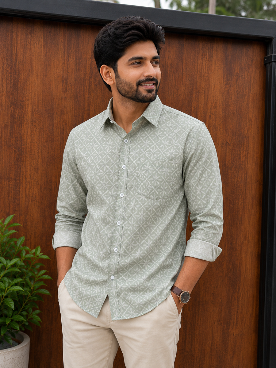 Light green seamless print - Dad Shirt