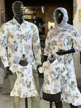 Big White Floral Print Dad