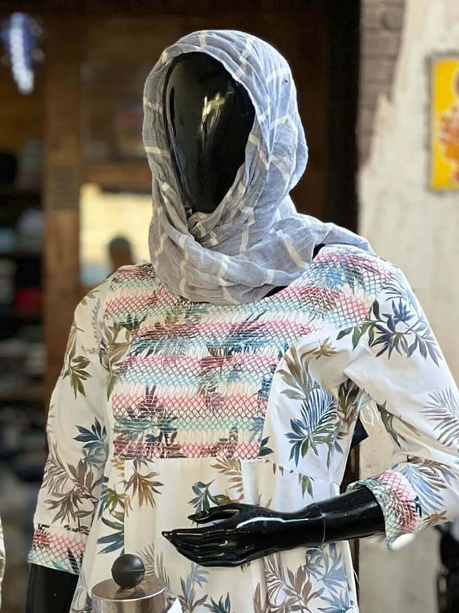 Big White Floral Print