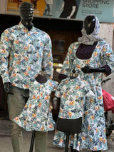 White Hawaian Print Dad