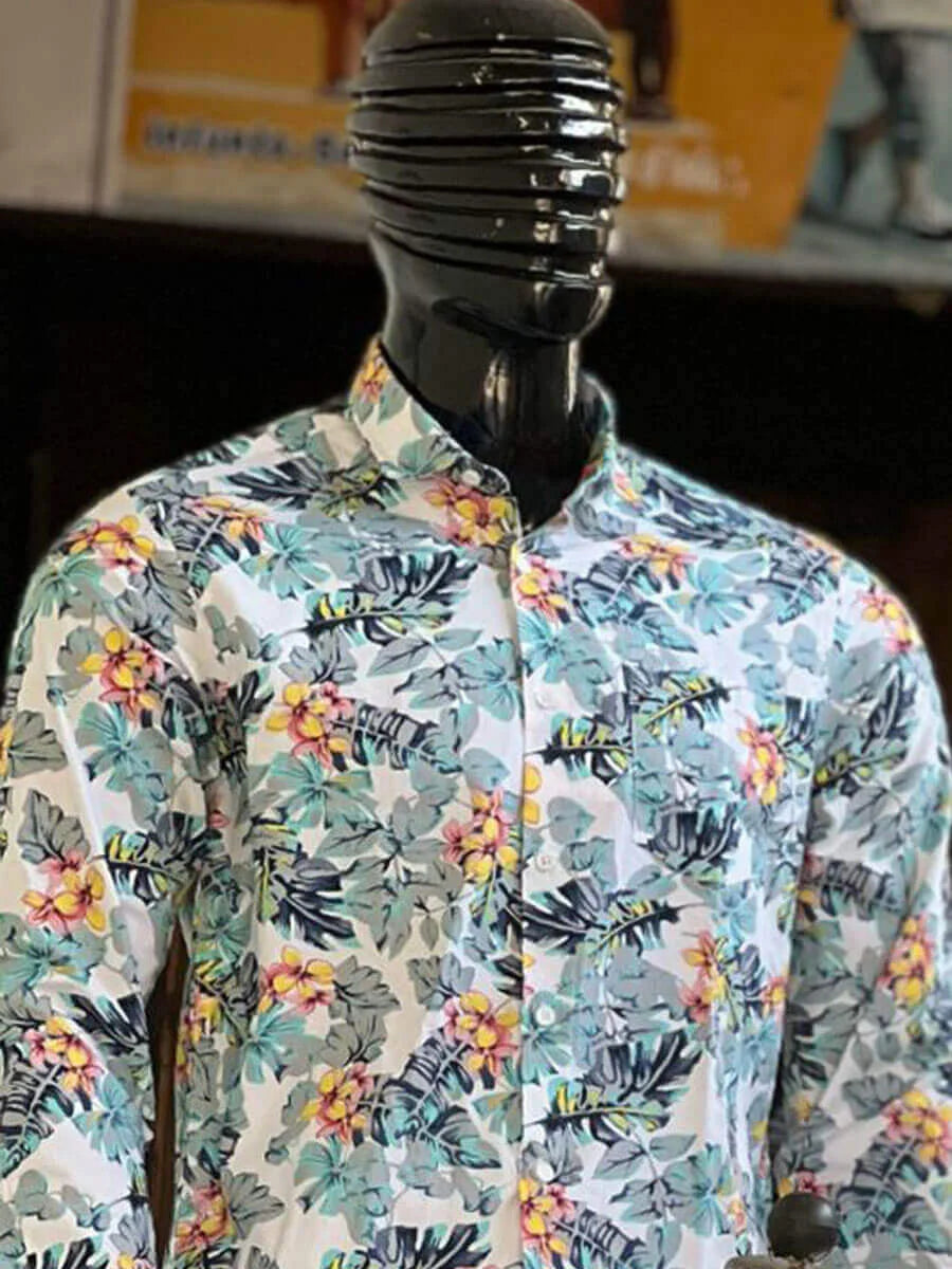 White Hawaian Print