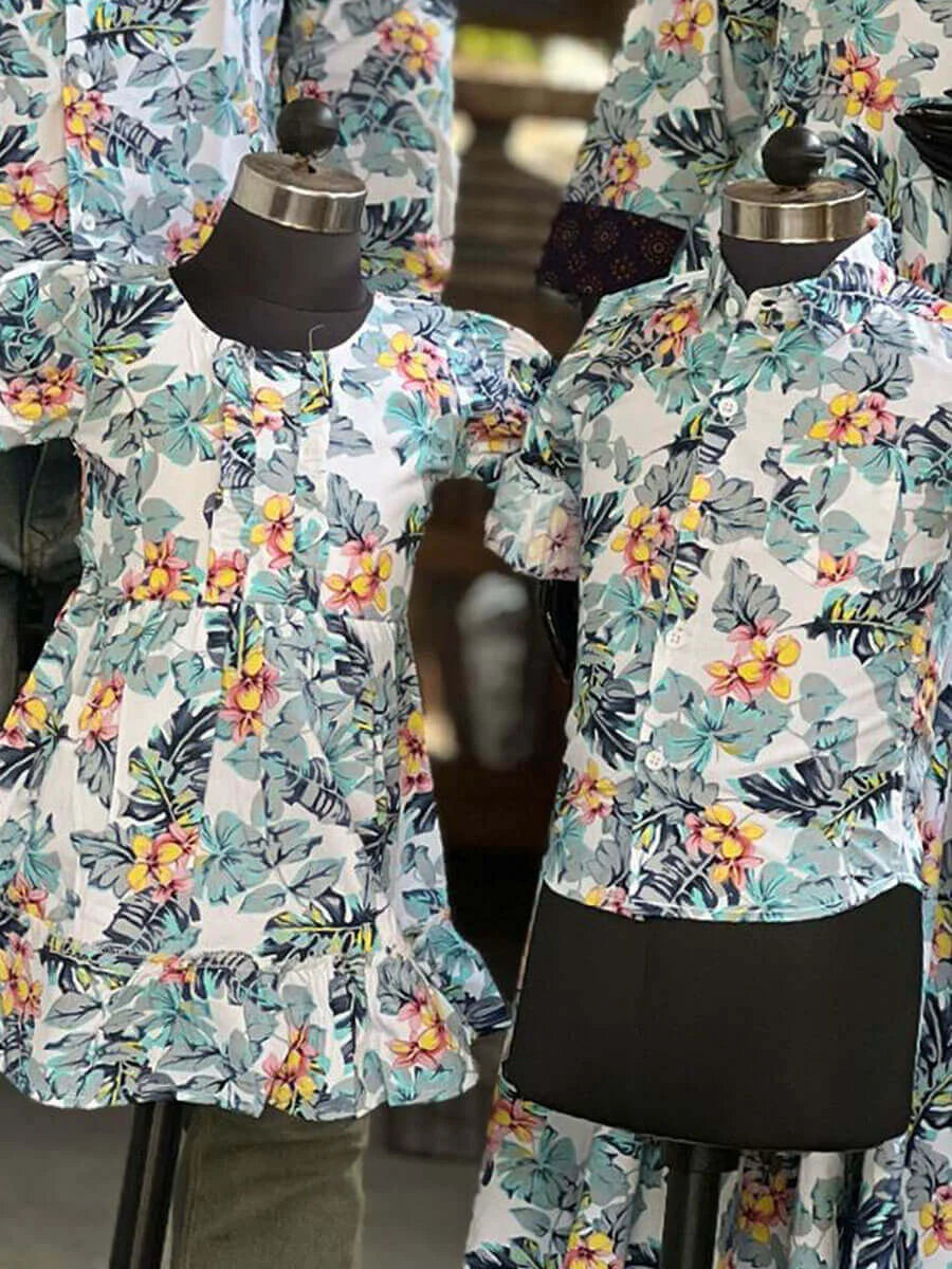 White Hawaian Print
