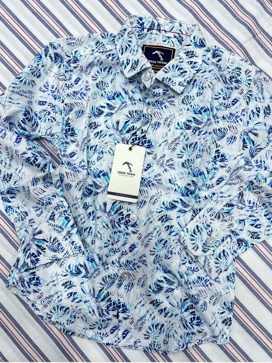 Bule Leaf printed shirt