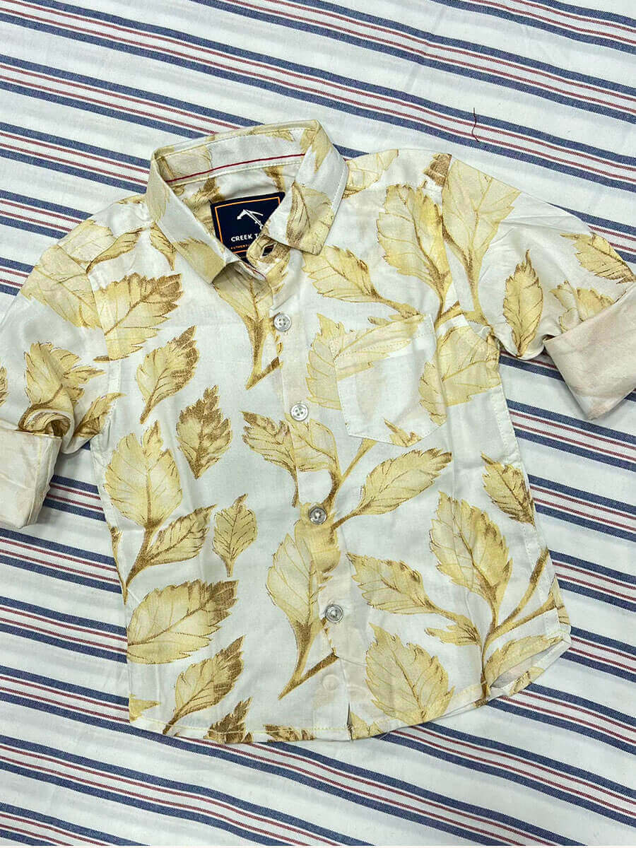 Rayon Big Leaf Printed Shirt