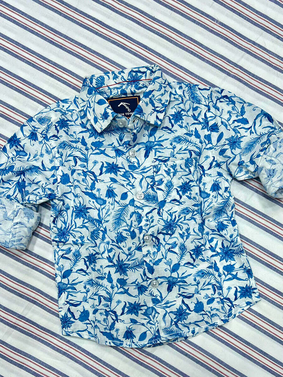 Royal Blue Floral Print