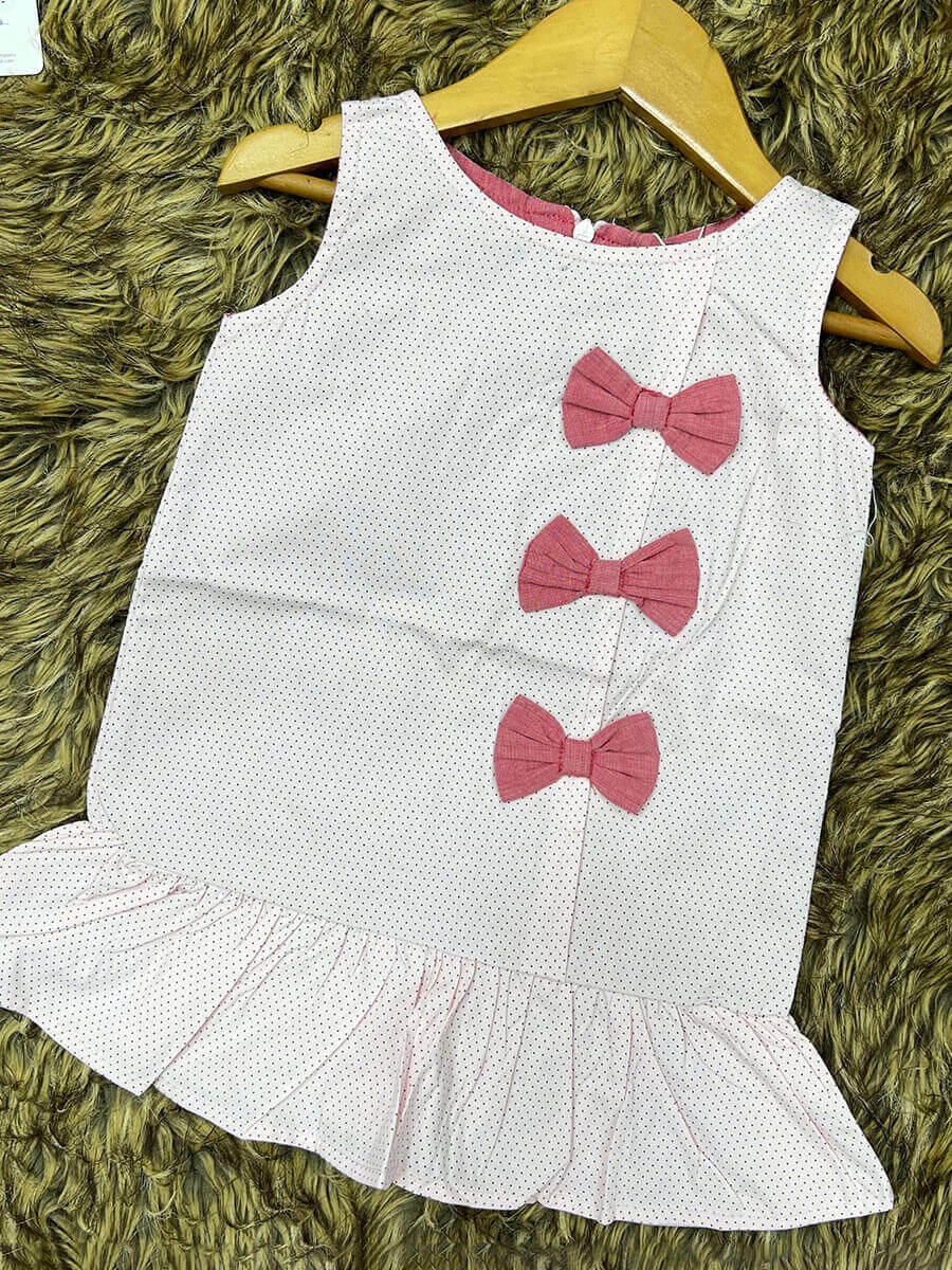 Very light pink 3bow Frock