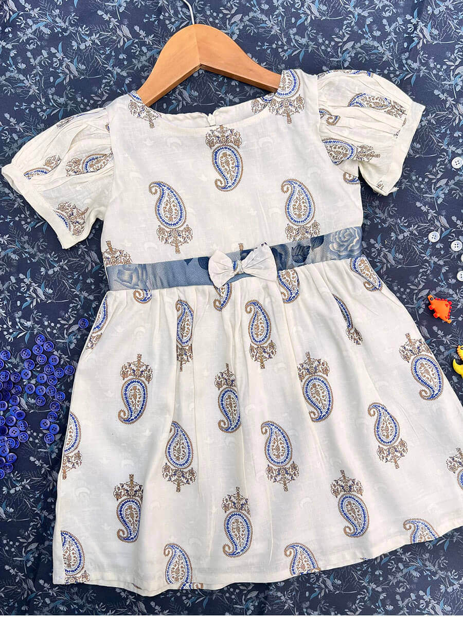 Mango Printed Puff Sleeve Frock
