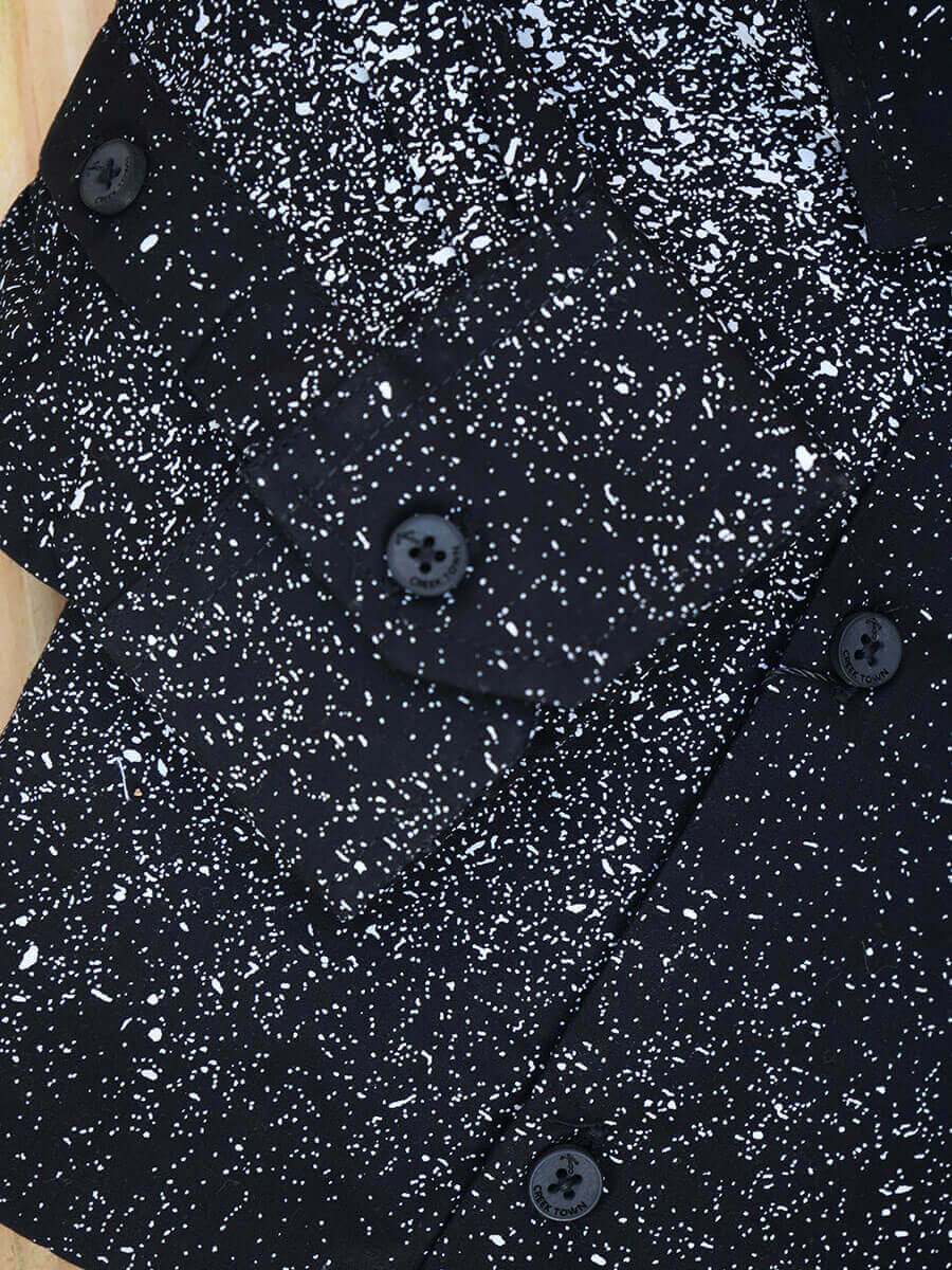 Black Shirt with White Splatter Effect