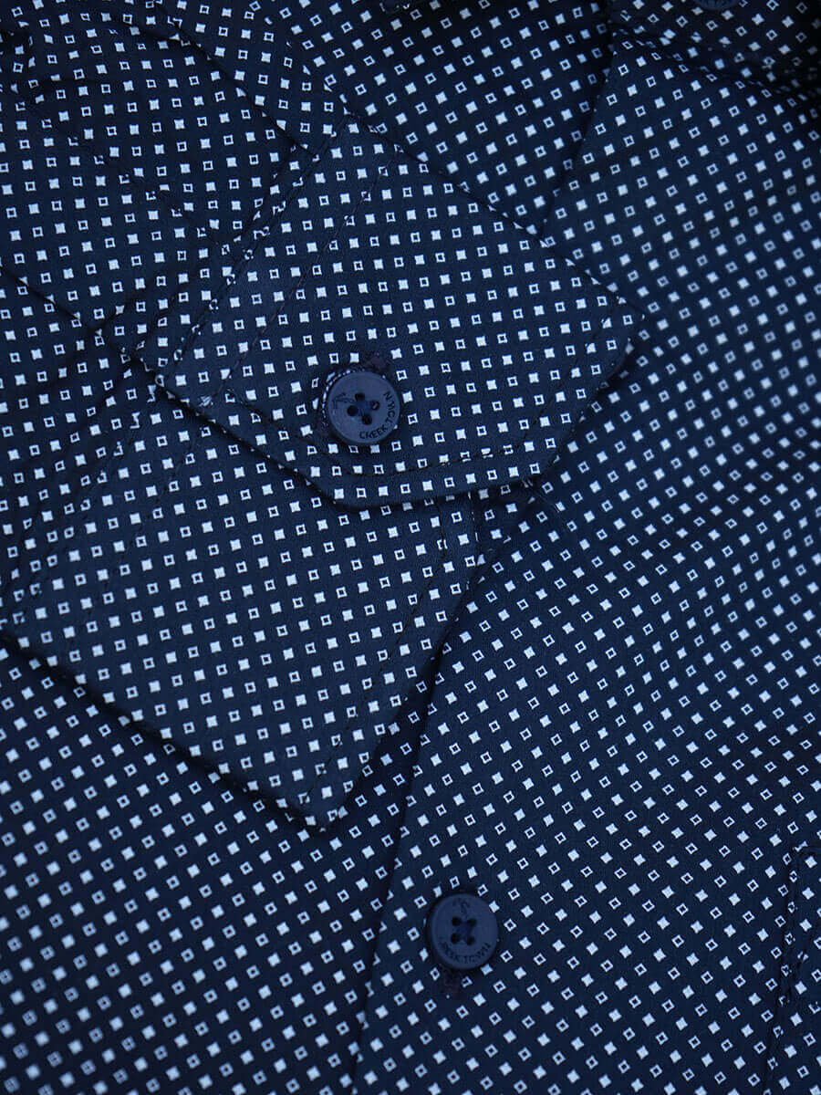 Black, Distinct blue geo pattern