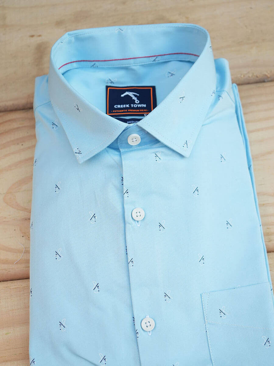 Sky Blue with Signature Print