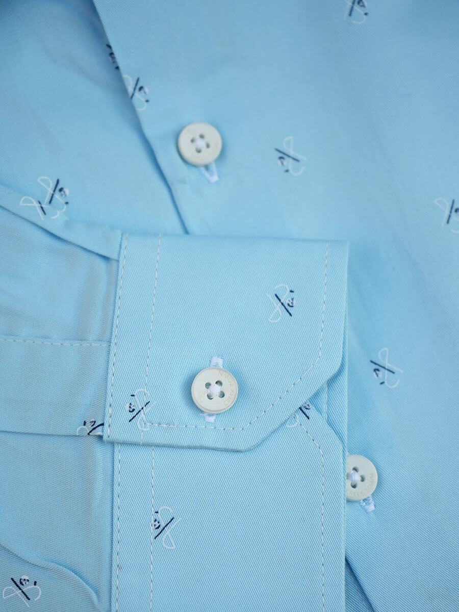 Sky Blue with Signature Print