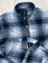 Large-scale Tartan Ocean Blue Flannel checks - Dad Combo
