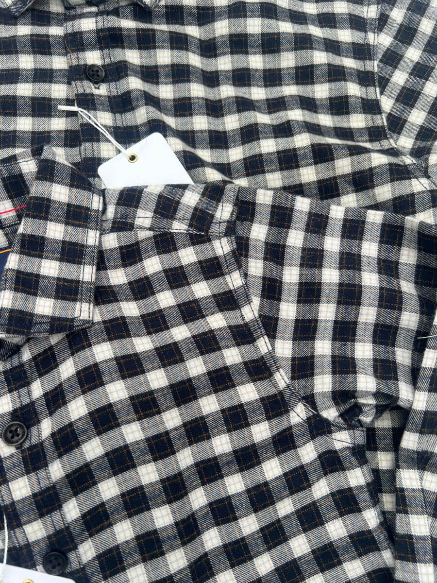 Navy & Half White Mini Checks Dad & Son Combo