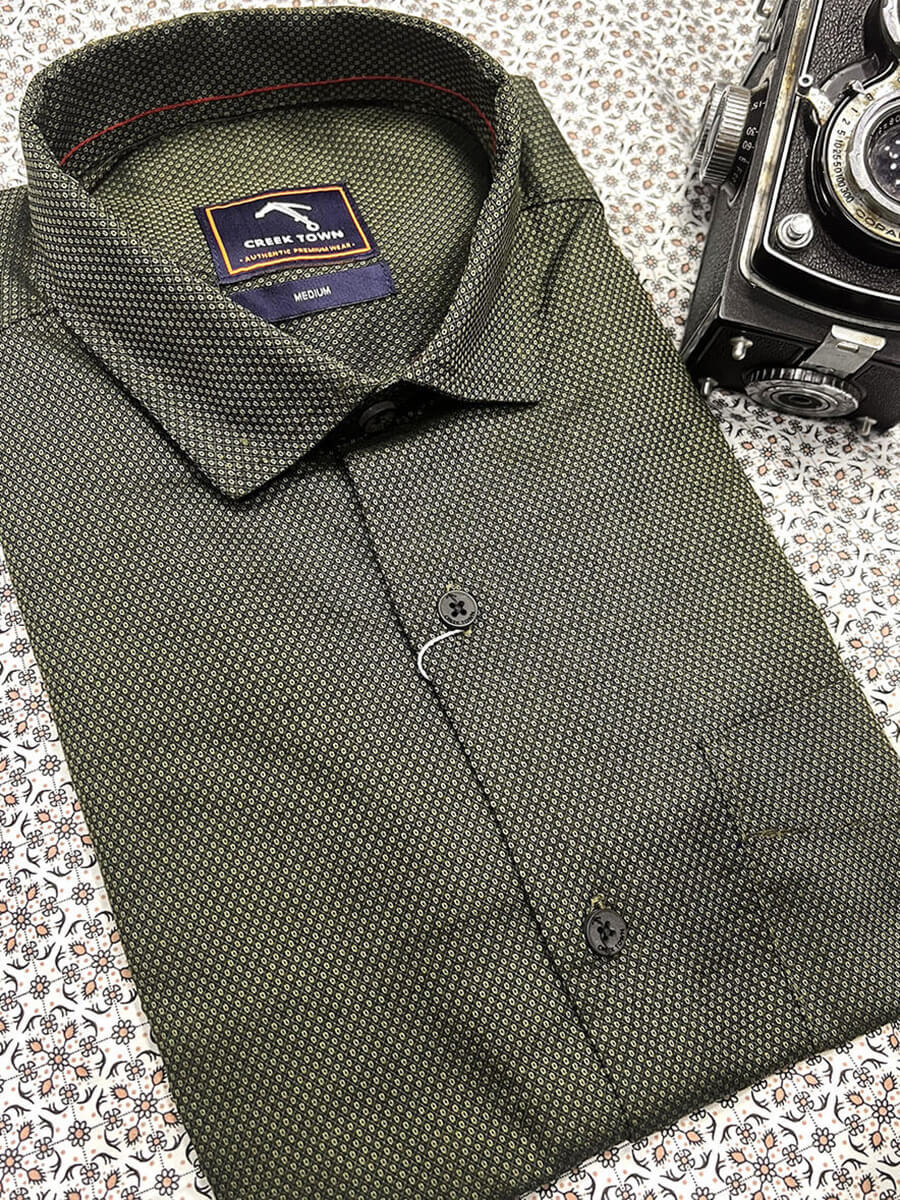 Dense Moose Green Geo-Pattern