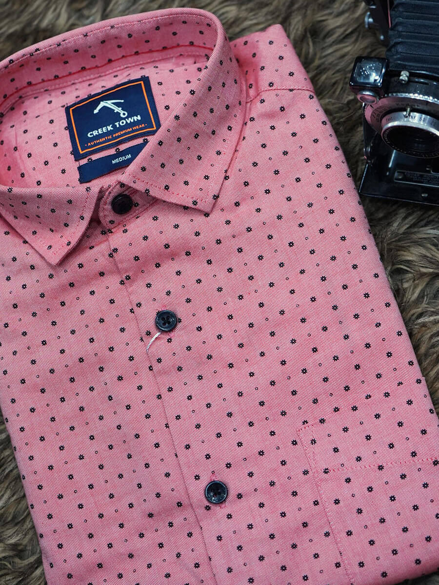 Peach Coloured Tiny Floral Print