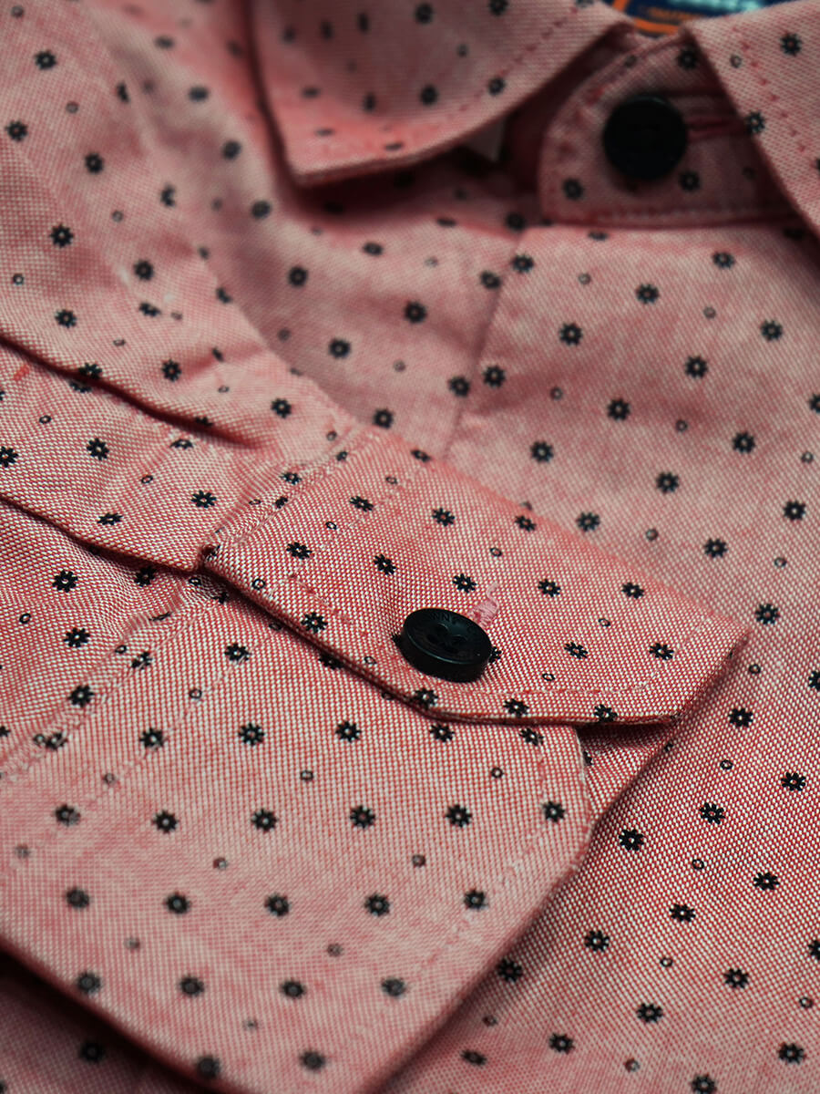 Peach Coloured Tiny Floral Print