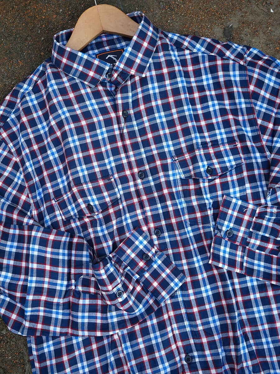 Navy, Red and Blue Multi Checks