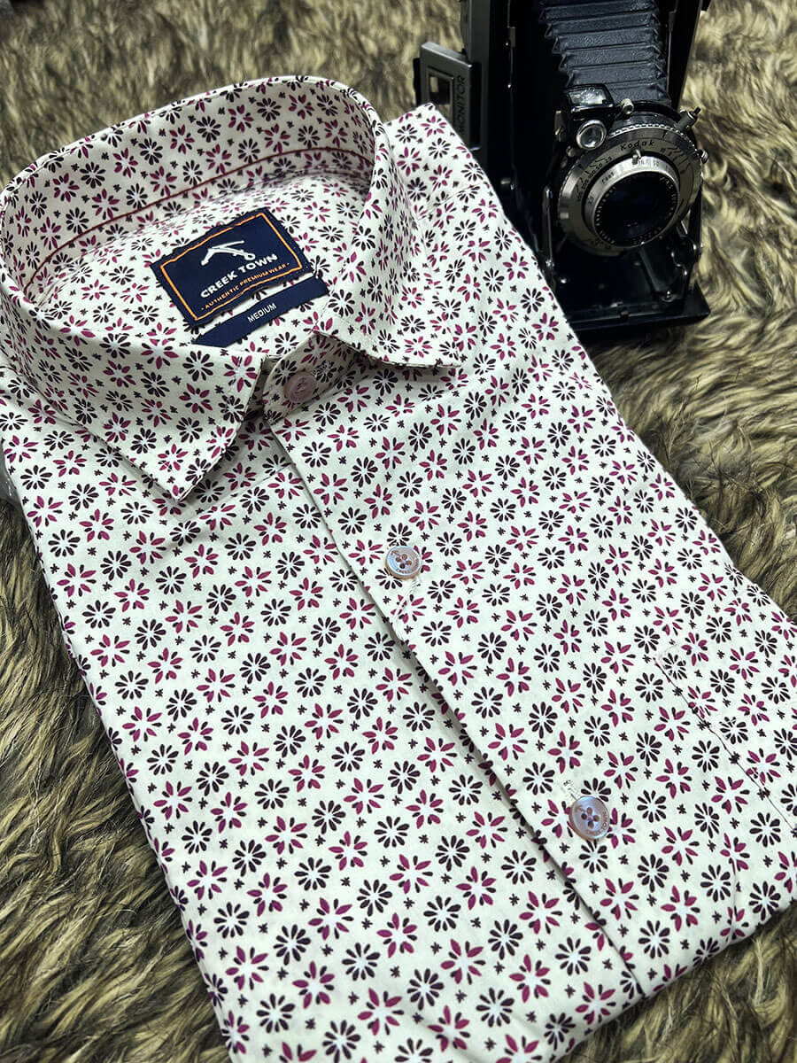 Beige Based Floral Printed