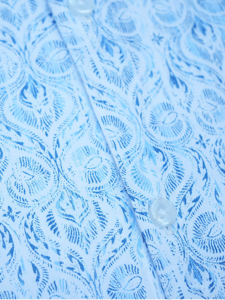 White base blue damask style
