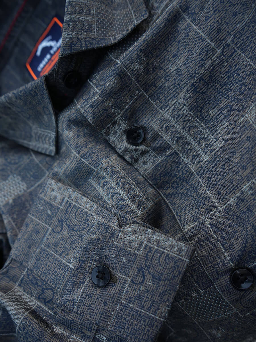 White and Grey Paisley Print