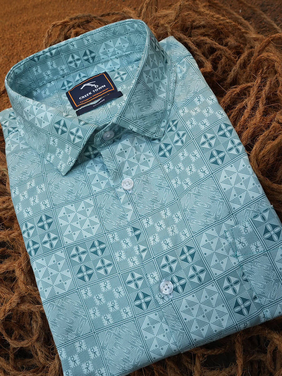 Blue African Adinkra Print