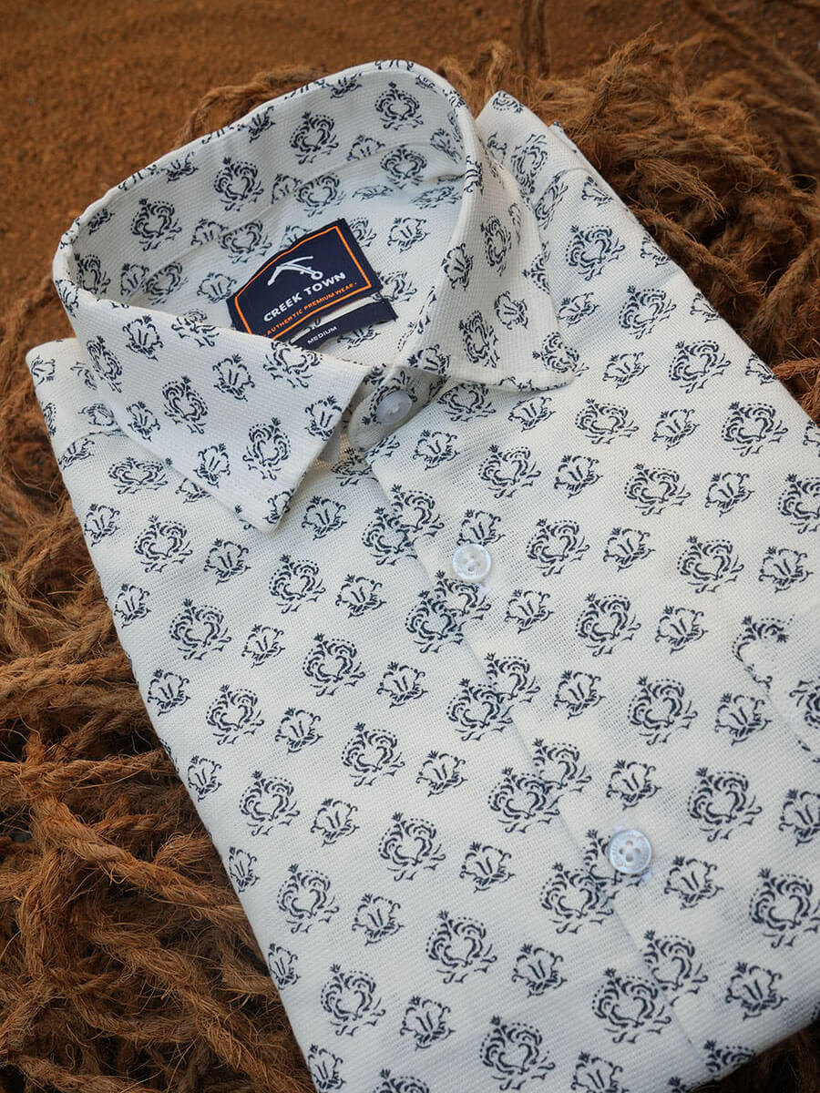 Light beige green floral print