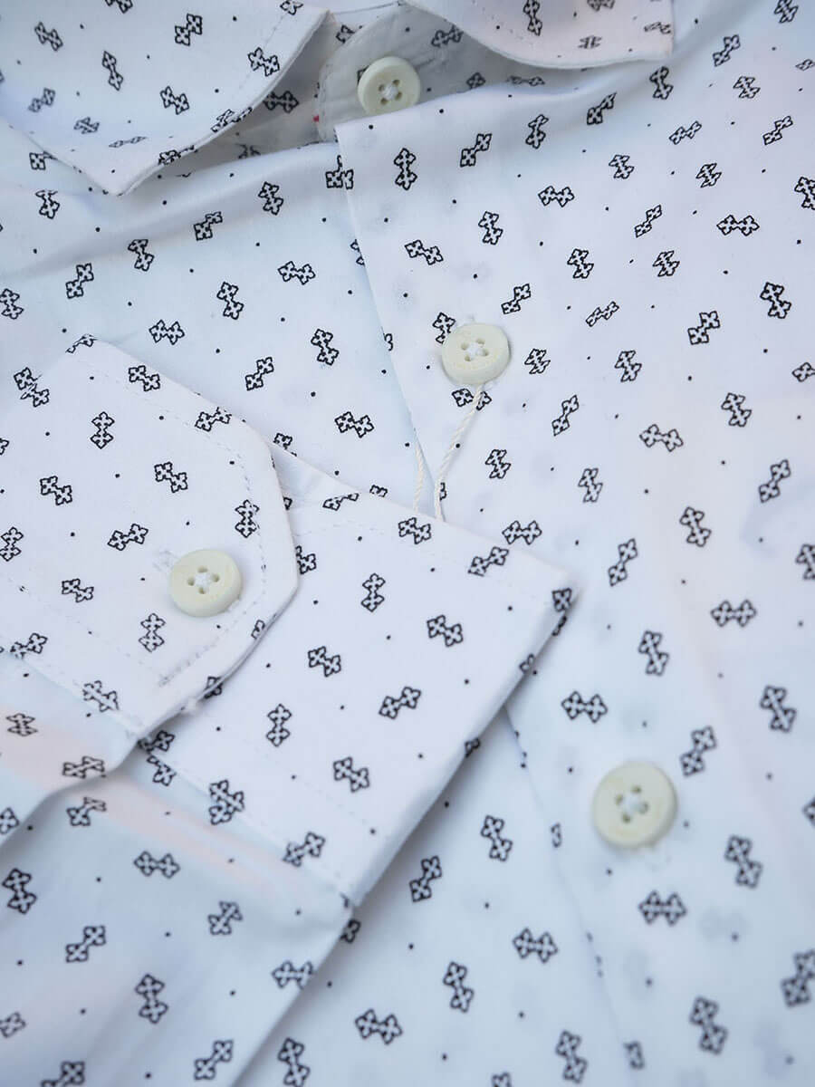 White Base Double Star Print